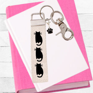 Keychain, Key chain, Cat Mom, Pet Lover Gift, Key Fob, with Removable Charm, Wristlet
