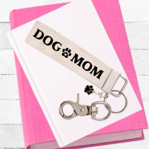 Keychain Paws, Key chain, Dog Mom, Pet Lover Gift, Key Fob, with Removable Charm, Wristlet