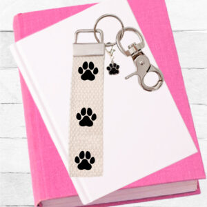 Key Fob Paws, Keychain, Dog Mom, Pet Lover Gift, KeyFob, with Removable Charm, Wristlet