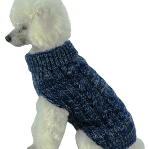 Pet Life ® Classical 'True Blue' Heavy Cable Knitted Ribbed Fashion Dog Sweater