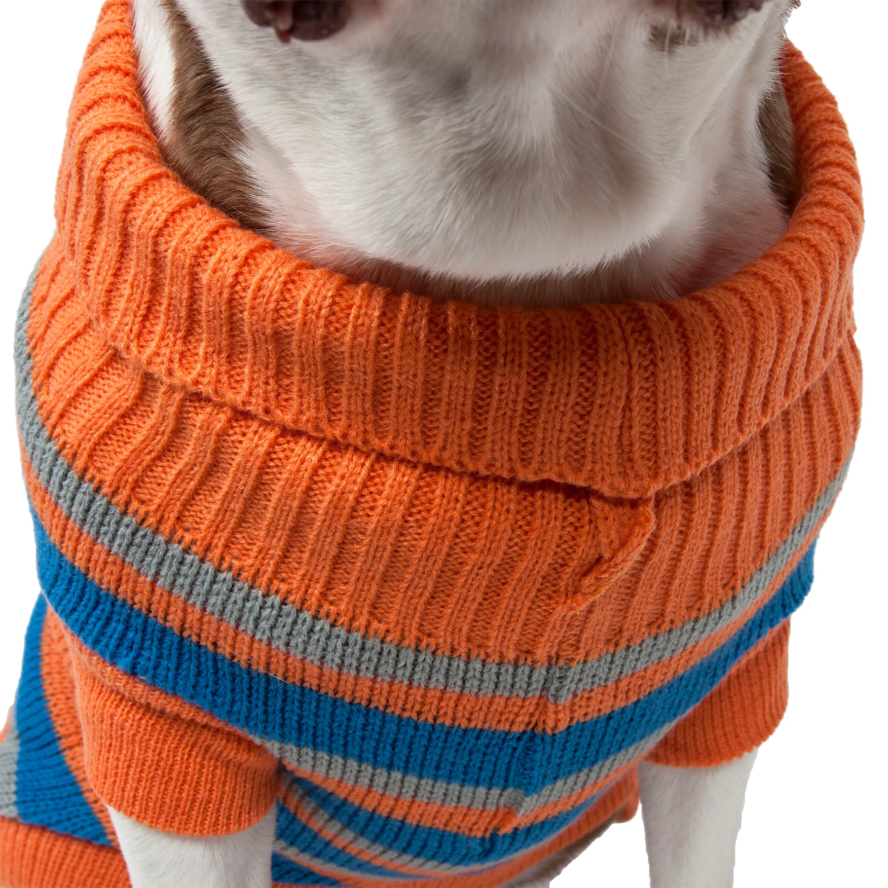 Pet Life ® Heavy Cable Knitted Striped Fashion Designer Polo Dog Sweater - Image 5