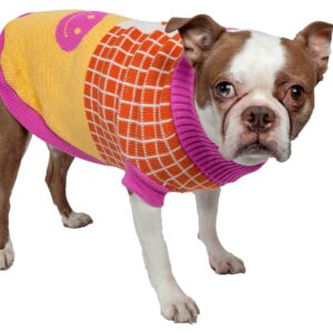 Pet Life ® 'Lovable-Bark' Heavy Knitted Ribbed Fashion Designer Dog Sweater