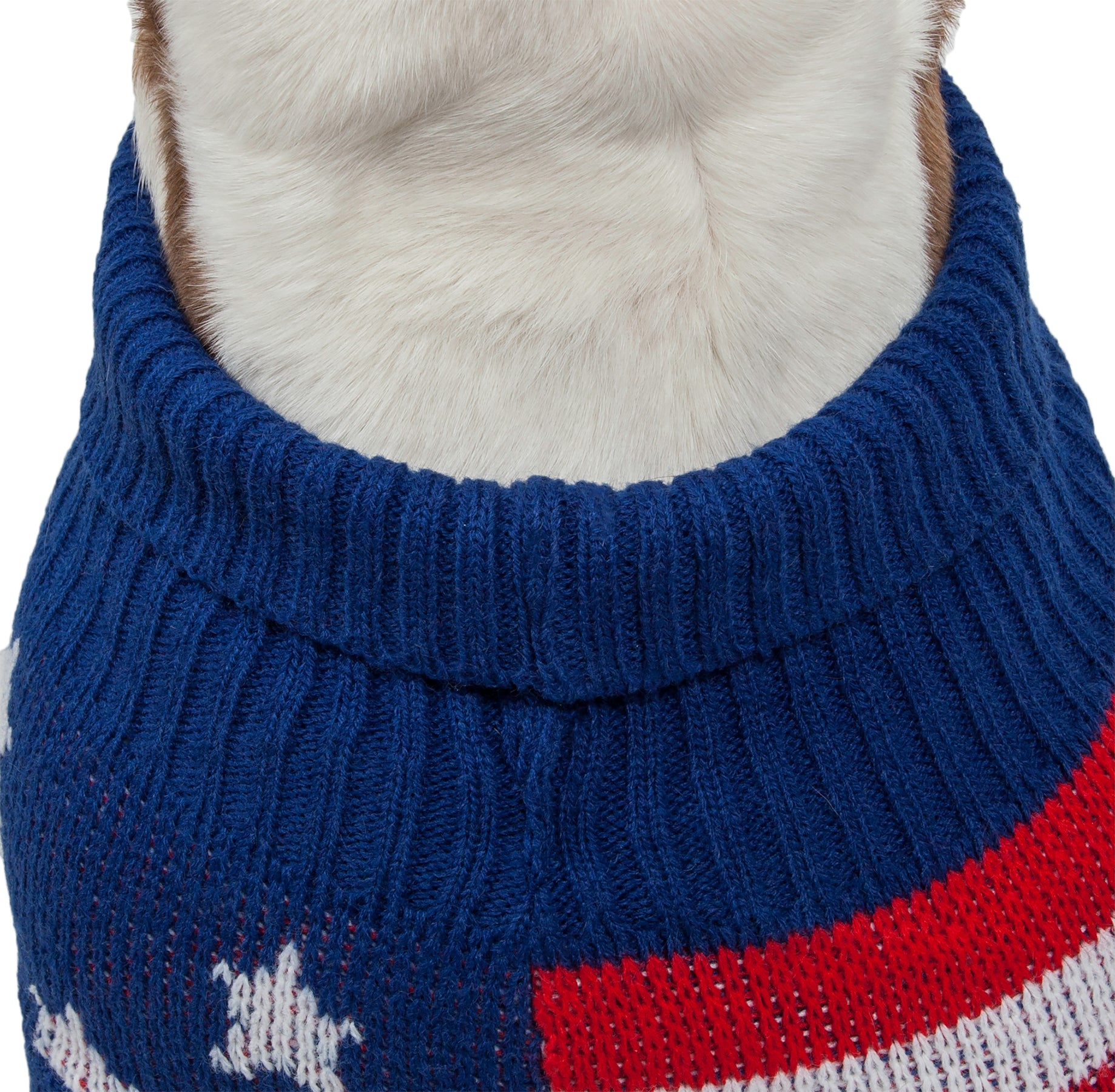 Pet Life ® 'Patriot Independence Star' Heavy Knitted Fashion Ribbed Turtle Neck Dog Sweater - Image 6