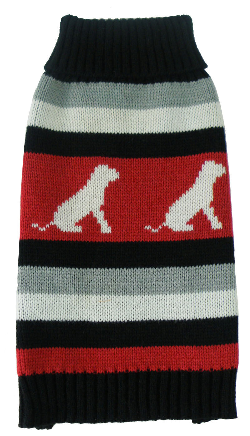 Pet Life ® Dog Patterned Fashion Striped Ribbed Turtle Neck Dog Sweater - Image 6