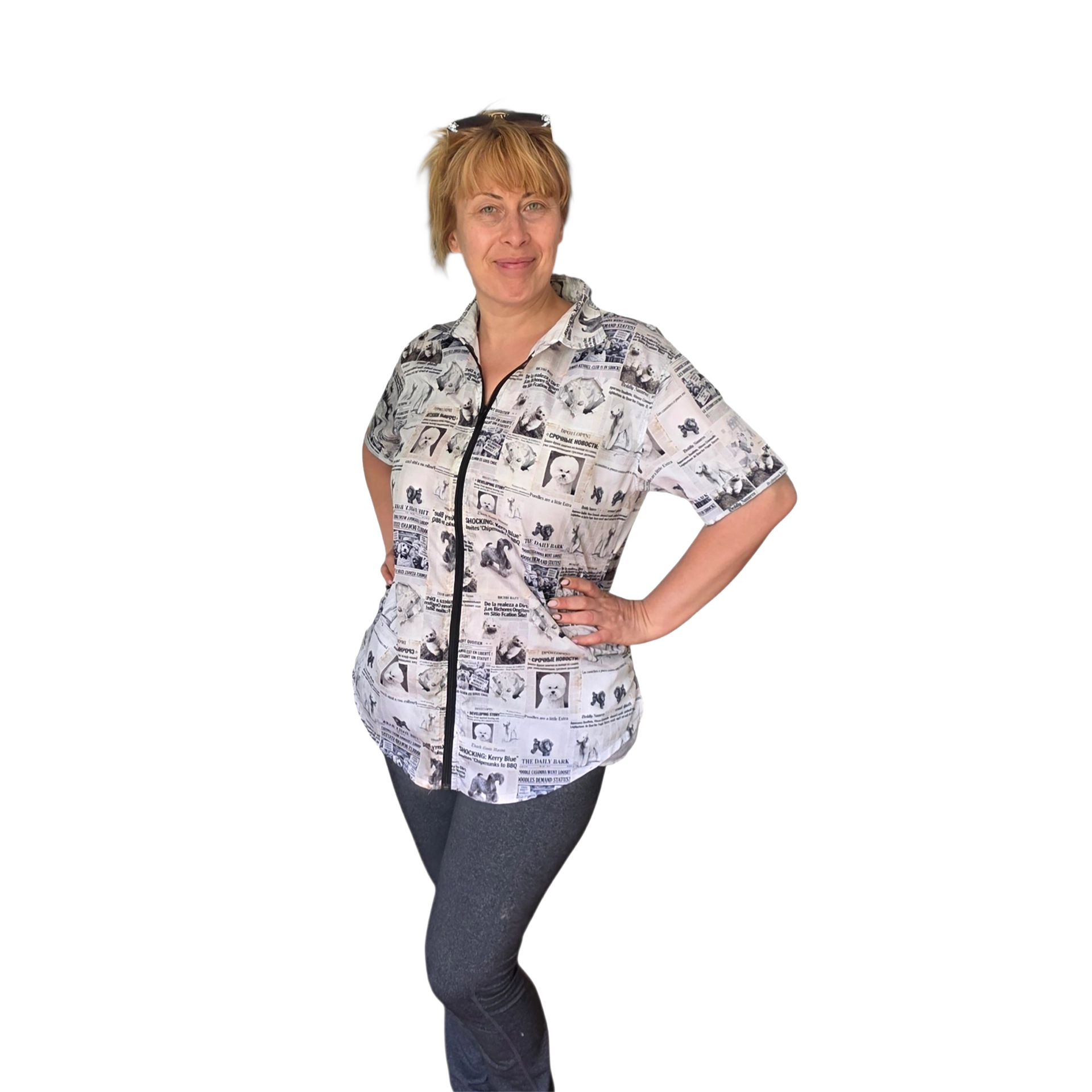 Newspaper Unisex Smock (till hip) by LaFursion