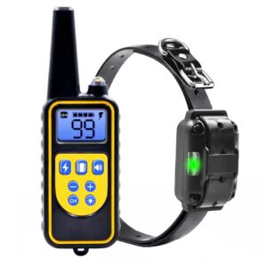 Pet Life ®  Barkshield LED 1-to-3 Dog 900 Yard Range 7-Level Vibration and Sound Training Dog Collar Additional Receiver - Black